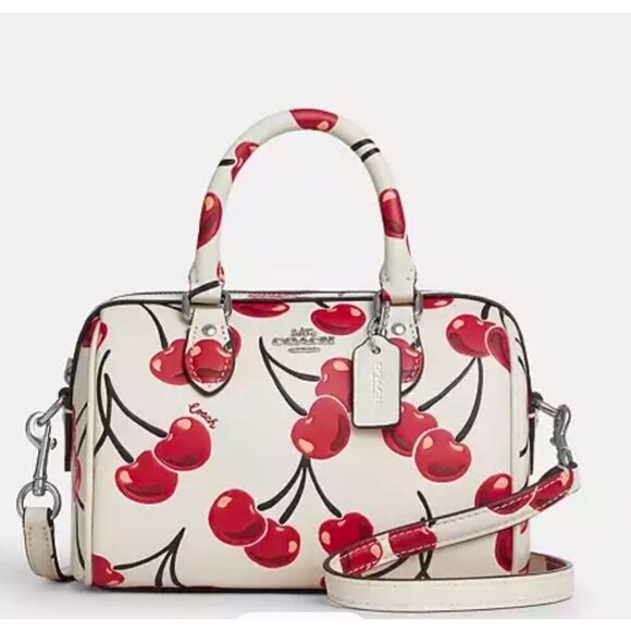 NWT❤️ COACH Mini Rowan Crossbody Bag With Cherry Print CY745 - Picture 10 of 12